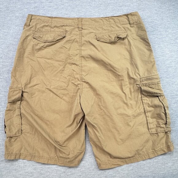 Paradise Collection Mens Cargo Shorts Khaki Canvas Utility Work Pocket Size 42 - Picture 2 of 15